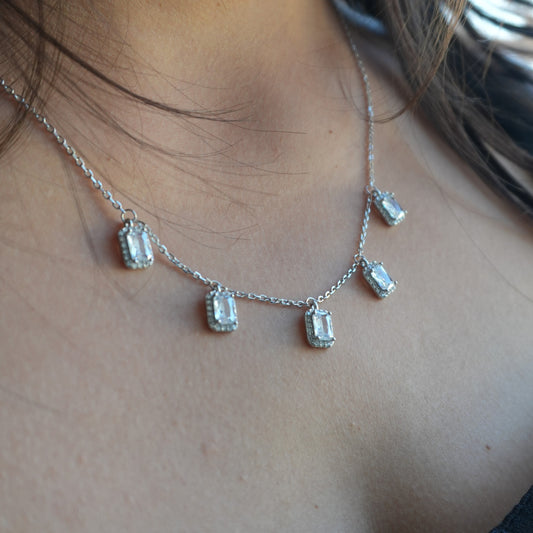 The Emerald Halo Dangle Necklace
