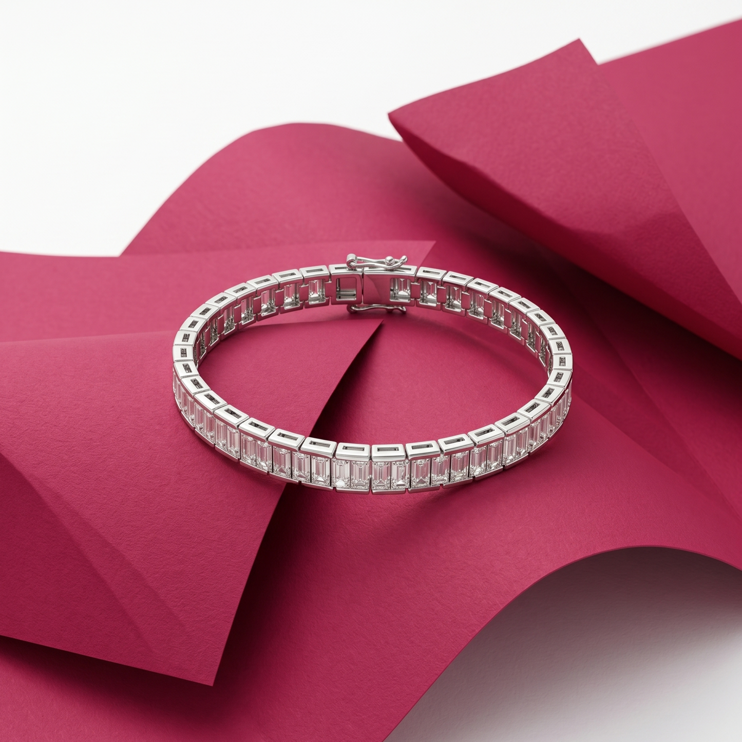 The Baguette Line Tennis Bracelet