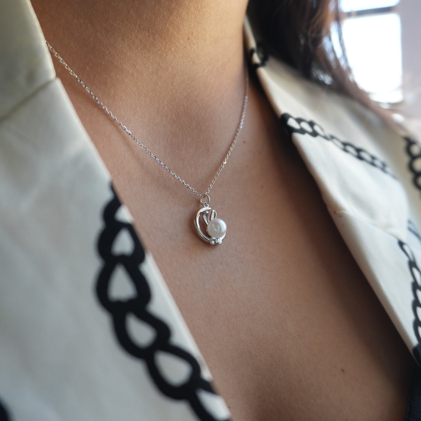 Pearl Bunny Pendant
