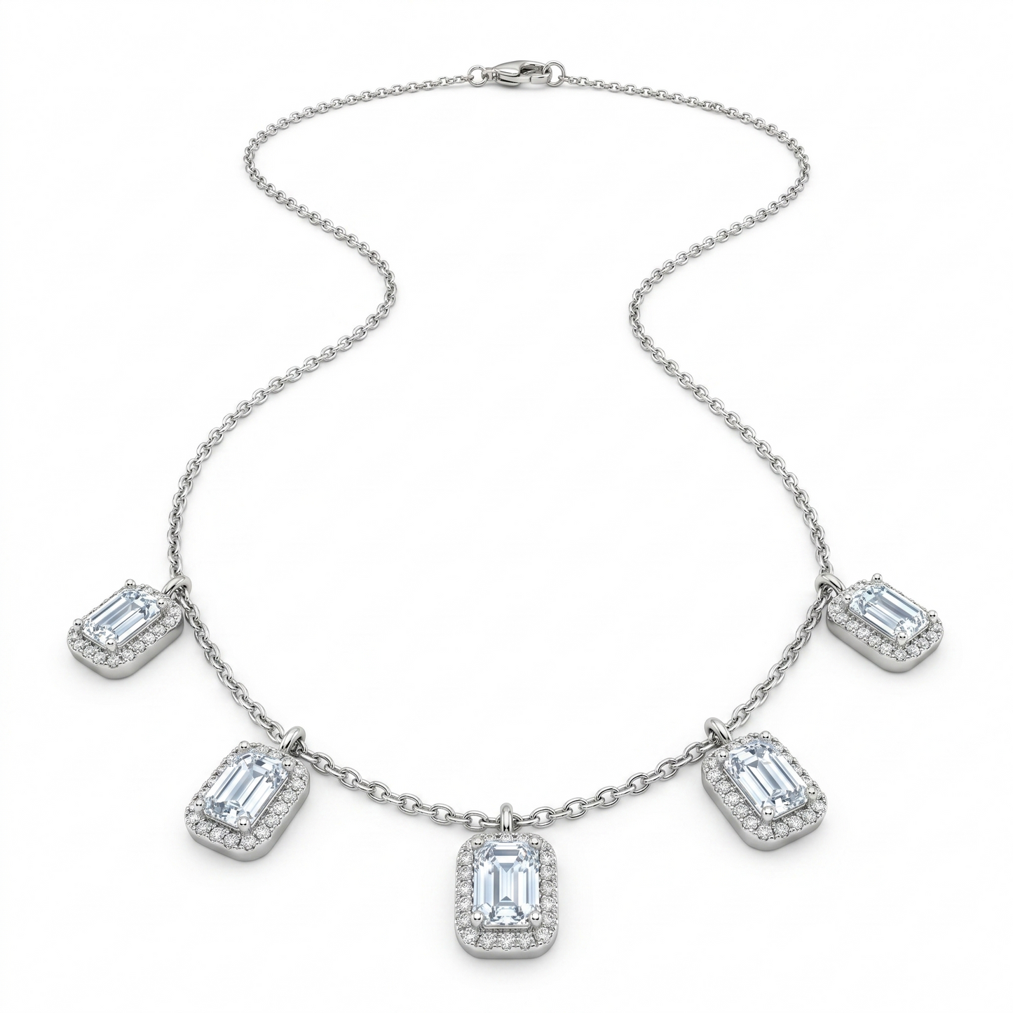 The Emerald Halo Dangle Necklace