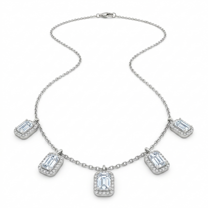 The Emerald Halo Dangle Necklace