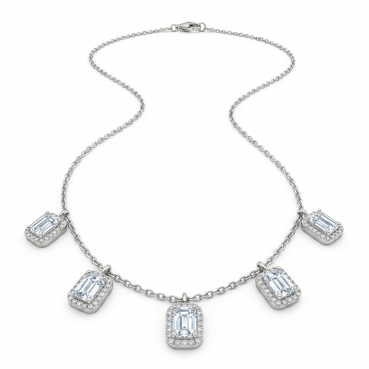 The Emerald Halo Dangle Necklace