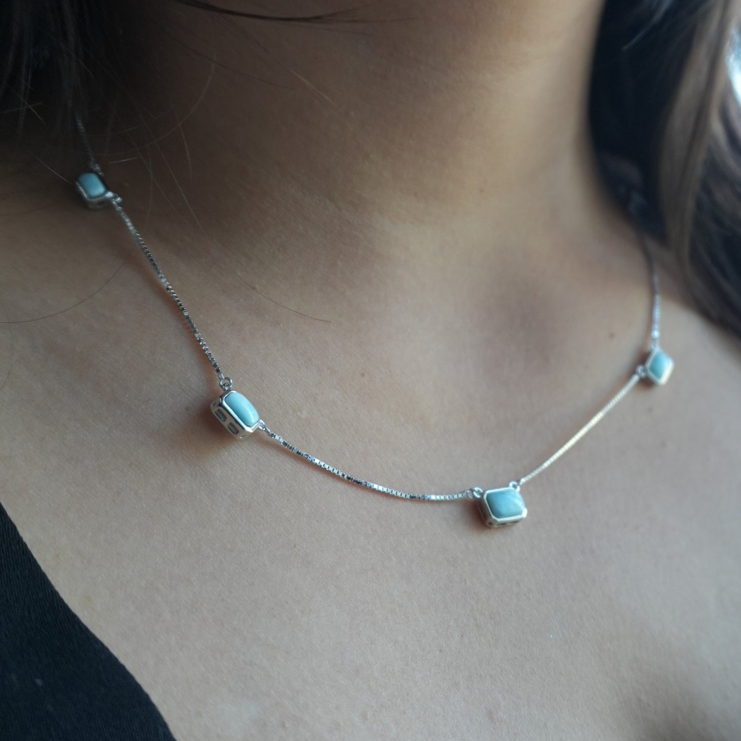 Dainty Larimar Station Choker