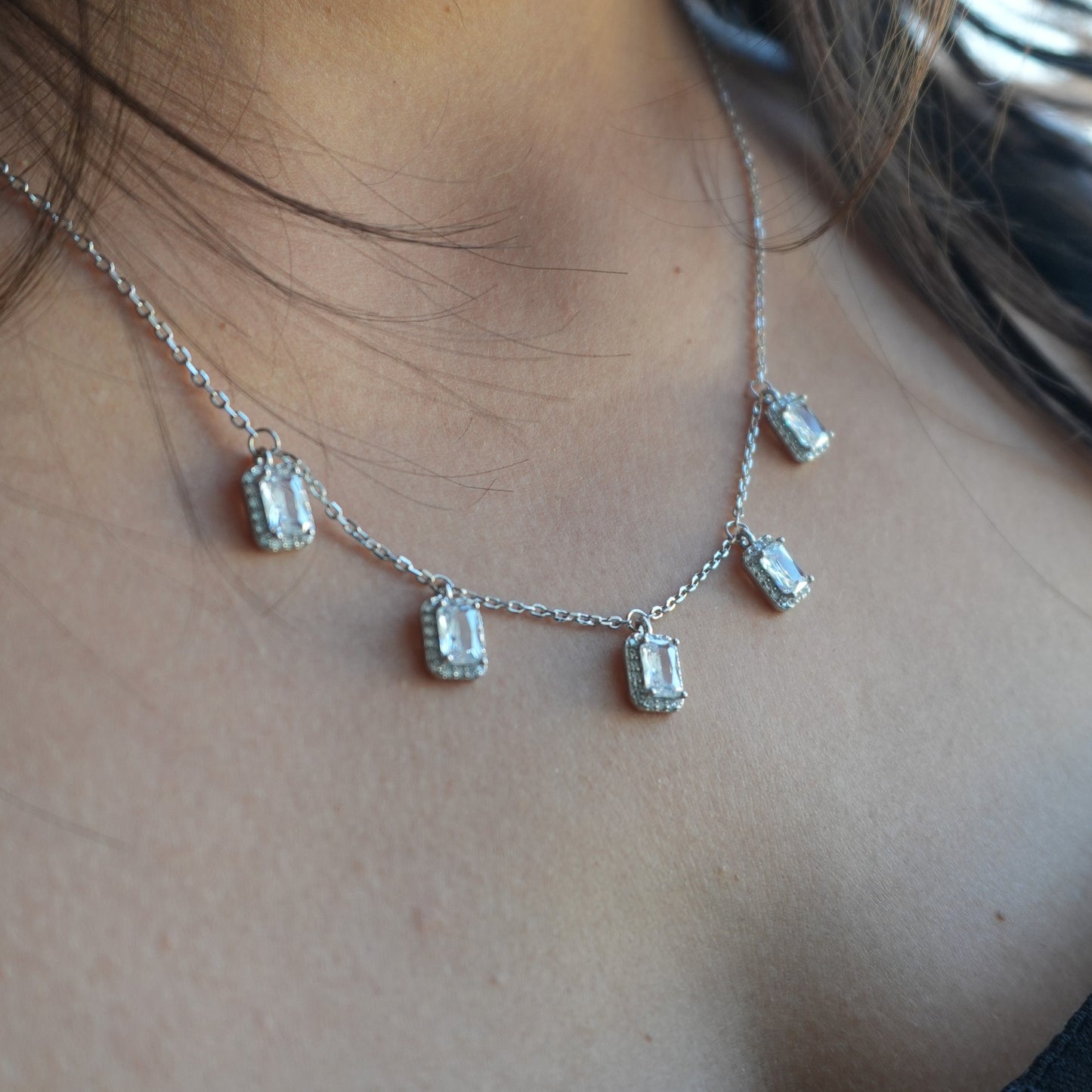 The Emerald Halo Dangle Necklace