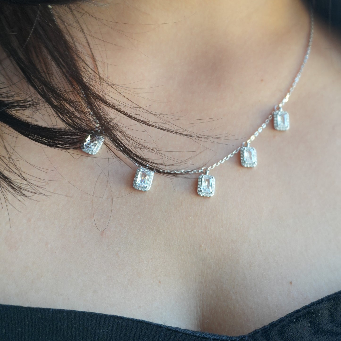 The Emerald Halo Dangle Necklace