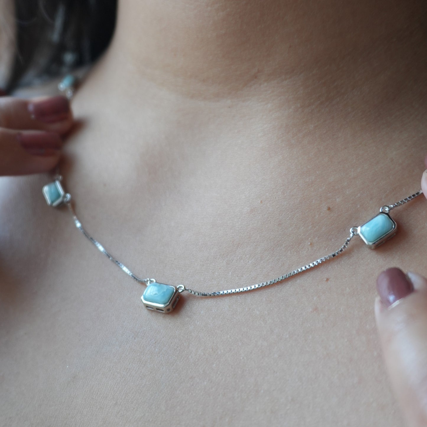 Dainty Larimar Station Choker