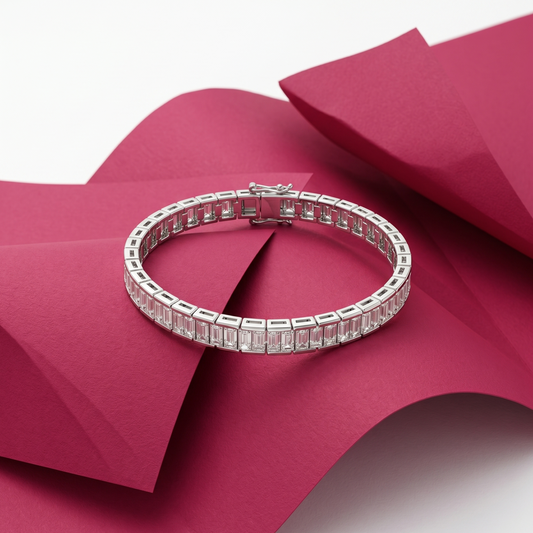 The Baguette Line Tennis Bracelet